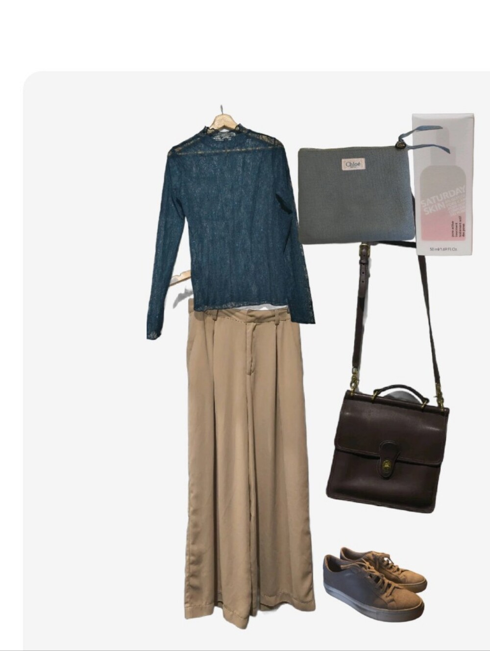Tronjari Camel Tan High Waisted Pleated Wide Leg Trouser Size S - Picture 3 of 11